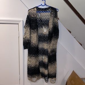 Marled distressed cardigan